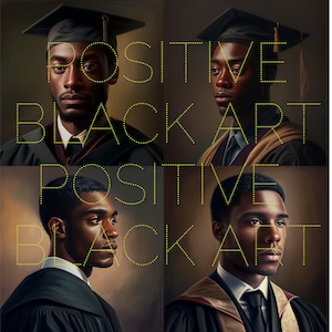Retratos de graduados universitarios de hombres negros / Universidad, Graduación de la escuela secundaria / Escuela, Educación, HBCUS / 300dpi / DESCARGA instantánea