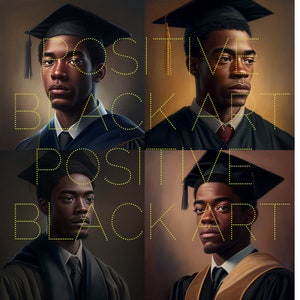 Graduados universitarios negros masculinos y femeninos negros en estilo de retrato clásico / HBCUS / descarga INSTANTÁNEA / increíble, educación, escuela