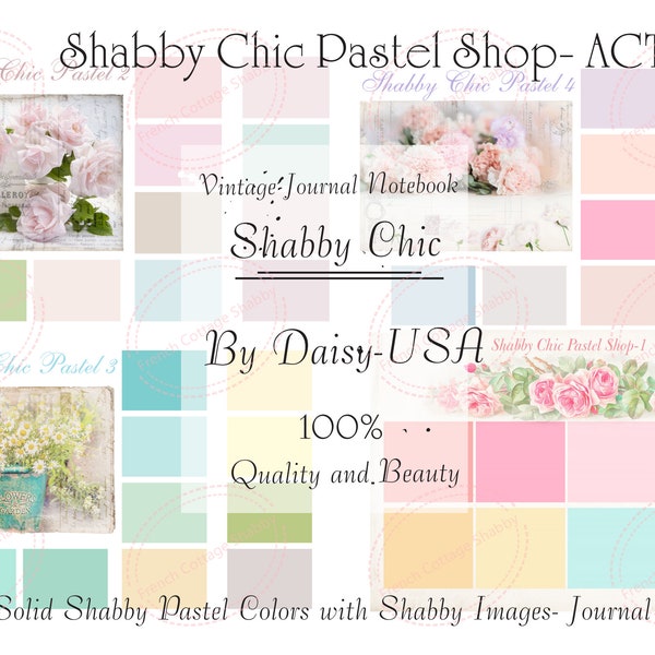 Shabby Chic Pastel Shop Solid colors backing junk journal A4.