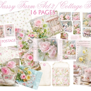 Sassy Farm/ True Shabby Chic 16 pages Act 2 Shabby Chic Scrapbooking and Journaling and paper craft US LETTER 8.5 x 11.0 inches