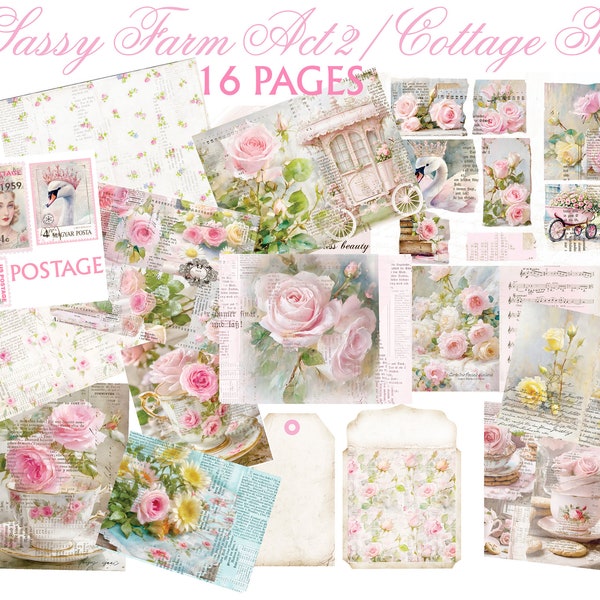 Sassy Farm/True Shabby Chic 16 pages Acte 2 Scrapbooking et journal Shabby Chic Shabby Chic et créations en papier LETTRE US 8,5 x 11,0 pouces