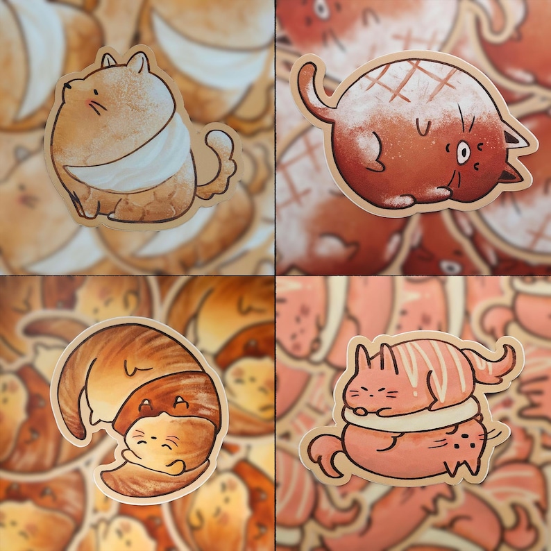 Stickers Pack | Bread Cat Sticker - Etsy