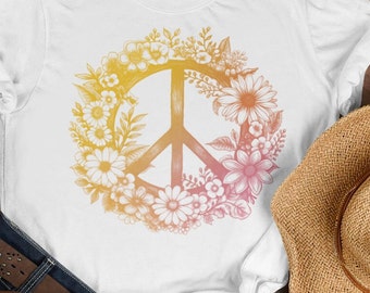 Peace Sign with Flowers - Women's Favorite Tee