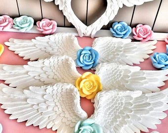 Moule en silicone pour ailes d'ange, détail plume (20 x 9 cm) pour béton de plâtre