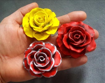Silicone Mold 3D Rose Flower 6.5cm for Plaster Resin Cement Polymer Clay Polyester Soap Wax K960
