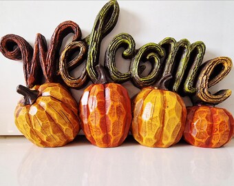Moule en silicone Halloween citrouille automne porte ornement bienvenue cire savon polyester résine béton ciment fimo K1433