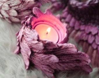 Bougeoir pour bougie chauffe-plat en forme d'ailes de moule en silicone pour plâtre, résine, ciment, argile polymère, polyester, cire de savon K493