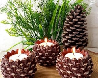 Moule en silicone pour bougeoir pomme de pin, moulage de béton et de plâtre de résine, 6 cm