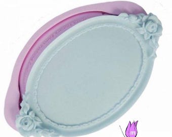 Moule en silicone pour plateau décoration floral Roses, pour plâtre, résine polyester et béton K351