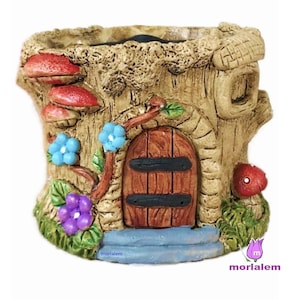 フェアリーコア シリコンモールド フラワーポット ハウス トランク マッシュルーム エルフ 石膏 樹脂 セメント ポリマークレイ ポリエステル ソープワックス用 K554