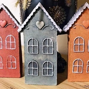 Stampo in silicone 3D Casa 17 cm (6,69 pollici) Cuore decorativo per gesso, resina, cemento, argilla polimerica, poliestere, sapone, cera K849