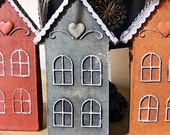 Moule en silicone 3D Maison 17 cm (6,69 pouces) Cœur déco pour plâtre Résine Ciment Argile polymère Polyester Savon Cire K849