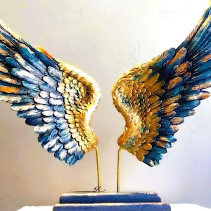 Silicone Mold Vintage Symmetrical Wings 80x18cm for Plaster Resin Cement Polymer Clay Polyester Soap Wax K236