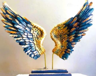 Silicone Mold Vintage Symmetrical Wings 80x18cm for Plaster Resin Cement Polymer Clay Polyester Soap Wax K236