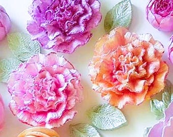 Silicone Mold 3D Carnation Flower 8cm for Plaster Resin Cement Polymer Clay Polyester Soap Wax K024