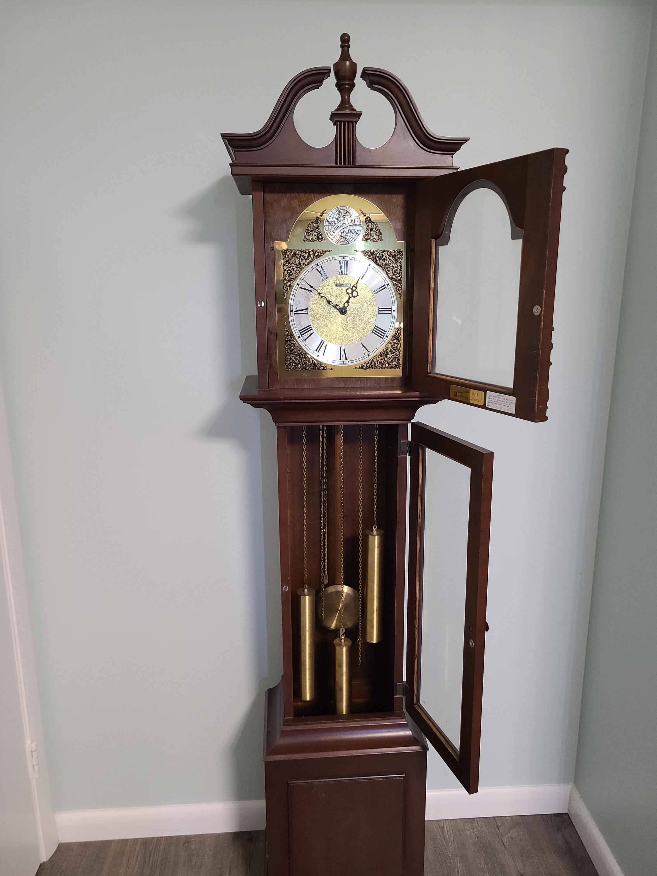 Beautiful Vintage Working Howard Miller Barwick Clocks, TEMPUS