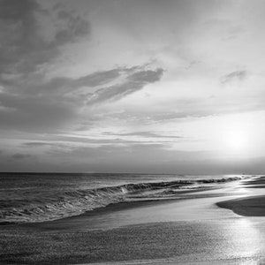 Atlantic Beach, North Carolina, Fort Macon State Park, Monochrome, Beach Sunset, Photo Print