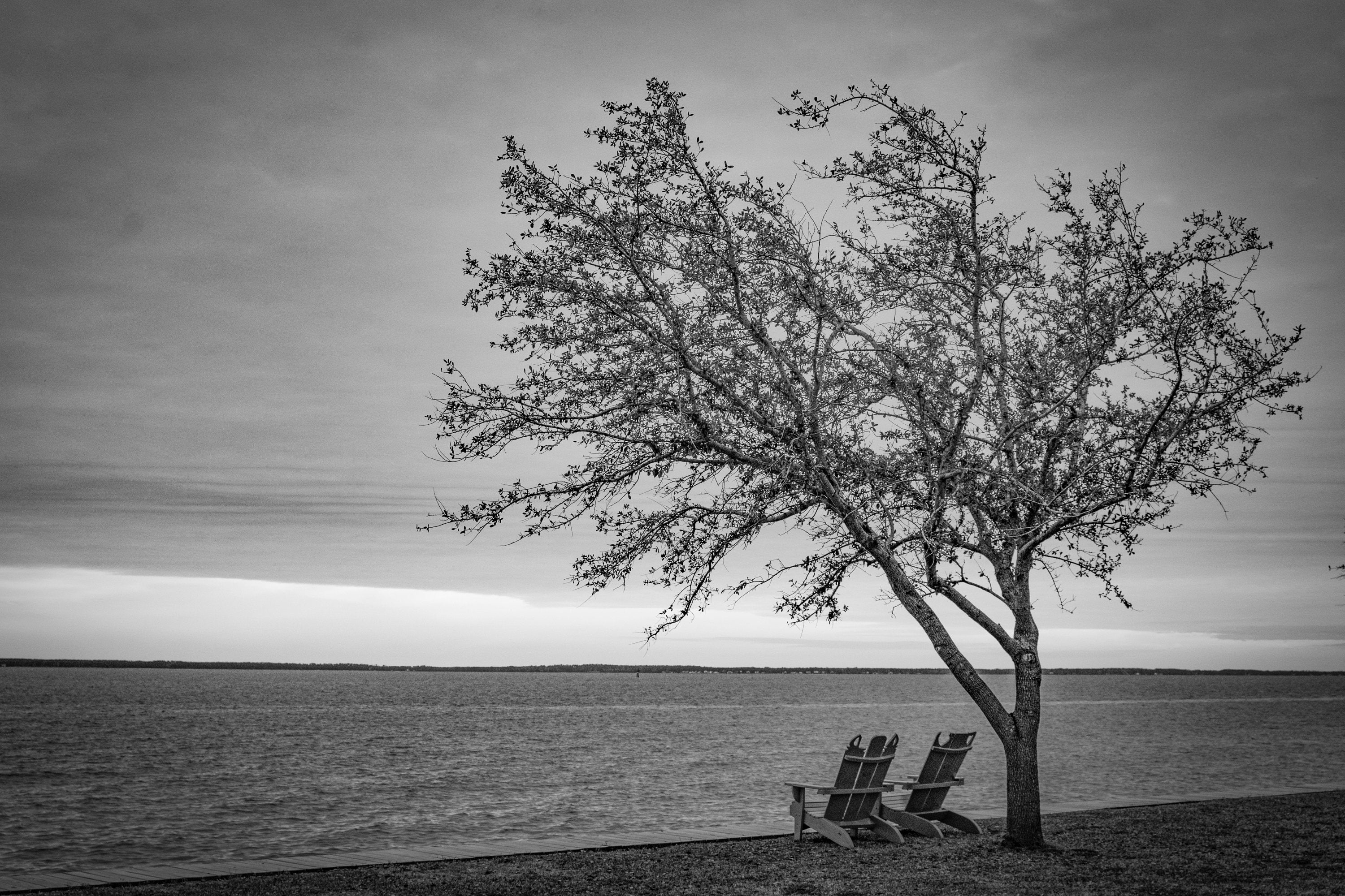 Oriental, North Carolina, Monochrome Image, Neuse River, Black and