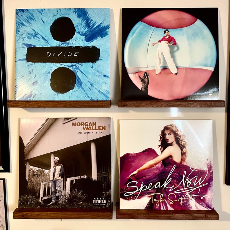 Wood Walnut Record, Picture, Book, Magazine Wall Shelf Etsy Canada