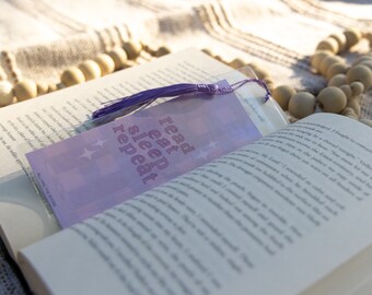 Read Eat Sleep Repeat Bookmarks - Booktok Bookmarks, Booklover, Book Gift, Bookish, Handmade Bookmarks, Book Lover Gift, Book Gift