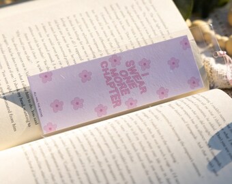 I Swear One More Chapter Bookmark - Cute Bookmark, Book Lover, Book Lover Gift, Handmade Bookmarks, Booktok Bookmark, Bookish