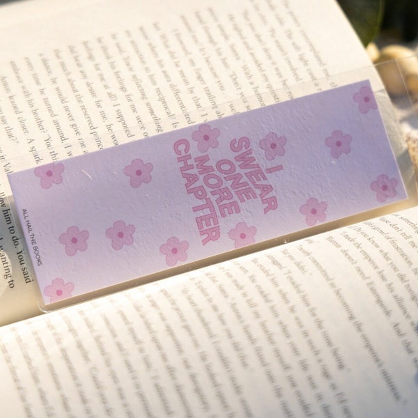 I Swear One More Chapter Bookmark - Cute Bookmark, Book Lover, Book Lover Gift, Handmade Bookmarks, Booktok Bookmark, Bookish