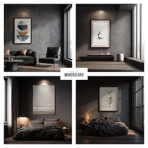 Canva Frame Mockup Bundle, Horizontal, Vertical Frames, Staircase, Shadow Layer, Dark Interior, 40 Mockups