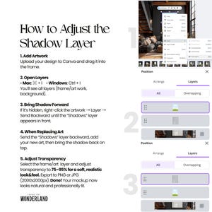 Canva Frame Mockup Bundle, Horizontal, Vertical Frames, Staircase, Shadow Layer, Dark Interior, 40 Mockups