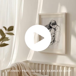 Nursery Frame Mockup Video | Video Frame Mockup | DIN A ISO | Seamless Loop | Animated Mockup | Vertical Frame | Video Mockup | PSD | mp4
