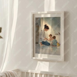 Video Frame Mockup, Vertical Nursery Mock-up, PSD, MP4, Baby interior, A3 Poster, Mobile