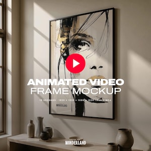 Black Frame Mockup Video - Animated DIN A Poster PSD in Square and Vertical 9x16