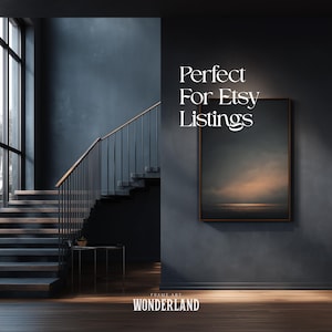 Canva Frame Mockup Bundle, Horizontal, Vertical Frames, Staircase, Shadow Layer, Dark Interior, 40 Mockups