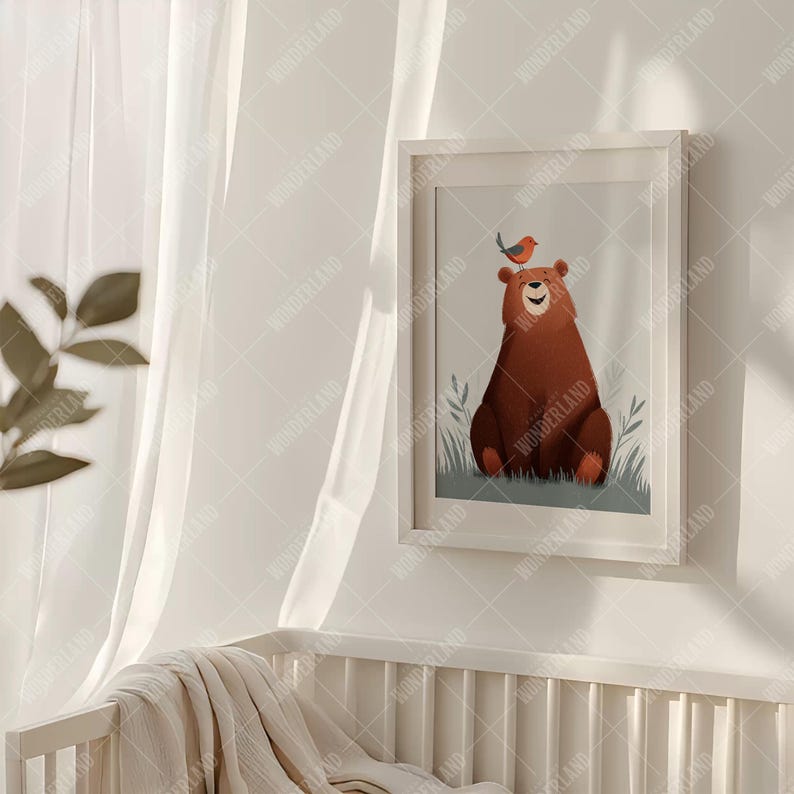 Video Frame Mockup, Vertical Nursery Mock-up, PSD, MP4, Baby interior, A3 Poster, Mobile