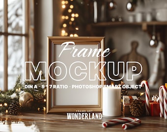 Christmas Frame Mockup: DIN A Vertical Art (PSD Digital Download)