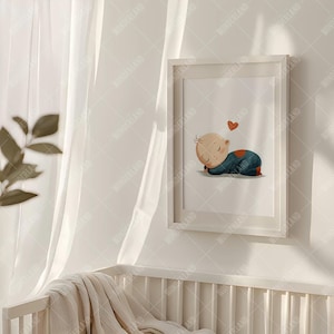 Video Frame Mockup, Vertical Nursery Mock-up, PSD, MP4, Baby interior, A3 Poster, Mobile