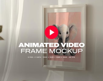 Animated Nursery Video Frame Mockup – A-Series Artwork (PSD + MP4)