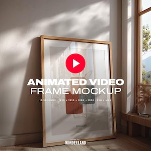 Frame Mockup Video PSD: DIN A Aspect Ratio, Digital Download (Animated), Wood, Floor