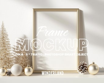 Christmas Frame Mockup: DIN A Vertical Art (PSD Digital Download)