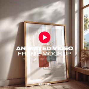 Frame Mockup Video PSD: DIN A Aspect Ratio, Digital Download (Animated), Wood, Floor