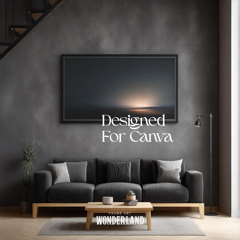 Canva Frame Mockup Bundle, Horizontal, Vertical Frames, Staircase, Shadow Layer, Dark Interior, 40 Mockups