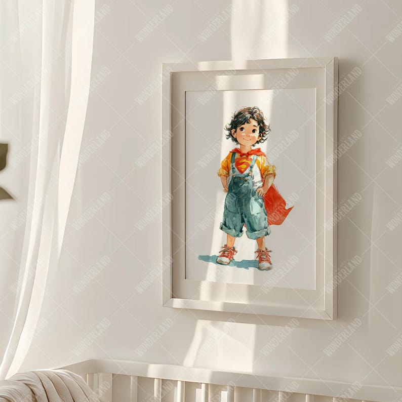 Video Frame Mockup, Vertical Nursery Mock-up, PSD, MP4, Baby interior, A3 Poster, Mobile