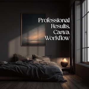 Canva Frame Mockup Bundle, Horizontal, Vertical Frames, Staircase, Shadow Layer, Dark Interior, 40 Mockups