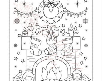 Página para colorear de Navidad