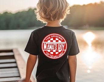 Camisa de niño de mamá, Off the Wall Loved, camisa de niño, camisa de niño pequeño, camisa de niño a cuadros, el niño de mamá original, camisas de niño