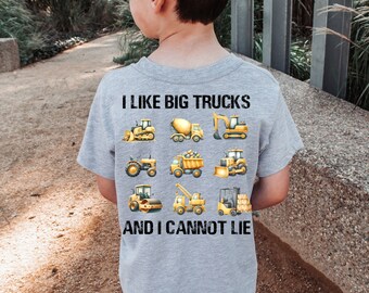Me gustan los camiones grandes y no puedo mentir camisa, me gusta la camisa de camiones grandes, camisa de niño pequeño, camisa de camión de niño pequeño, camisa de camión, camisa de camión de niño