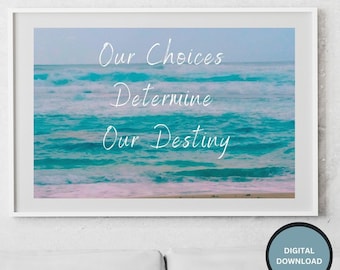 Hawaii Ocean Wave Photography Print – Inspirational Quote (Digital Download)