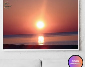 Photo de coucher de soleil sur la plage : paysage marin de Floride (téléchargement numérique)