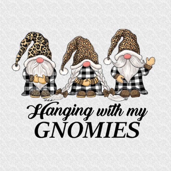 Hanging With My Gnomies Png, Funny Christmas Gnome, Gnome Lover Png, Chistmas Png, Christmas Snowflakes,  Sublimation, Digital Download