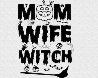 Mamma moglie strega SVG - Divertente design di Halloween (download digitale)