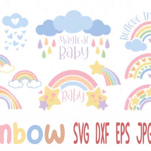 Rainbow SVG 10 Unique Rainbow Clipart, Rainbow Svg Png Cut Files Cricut Silhouette  svg eps dxf png digital download